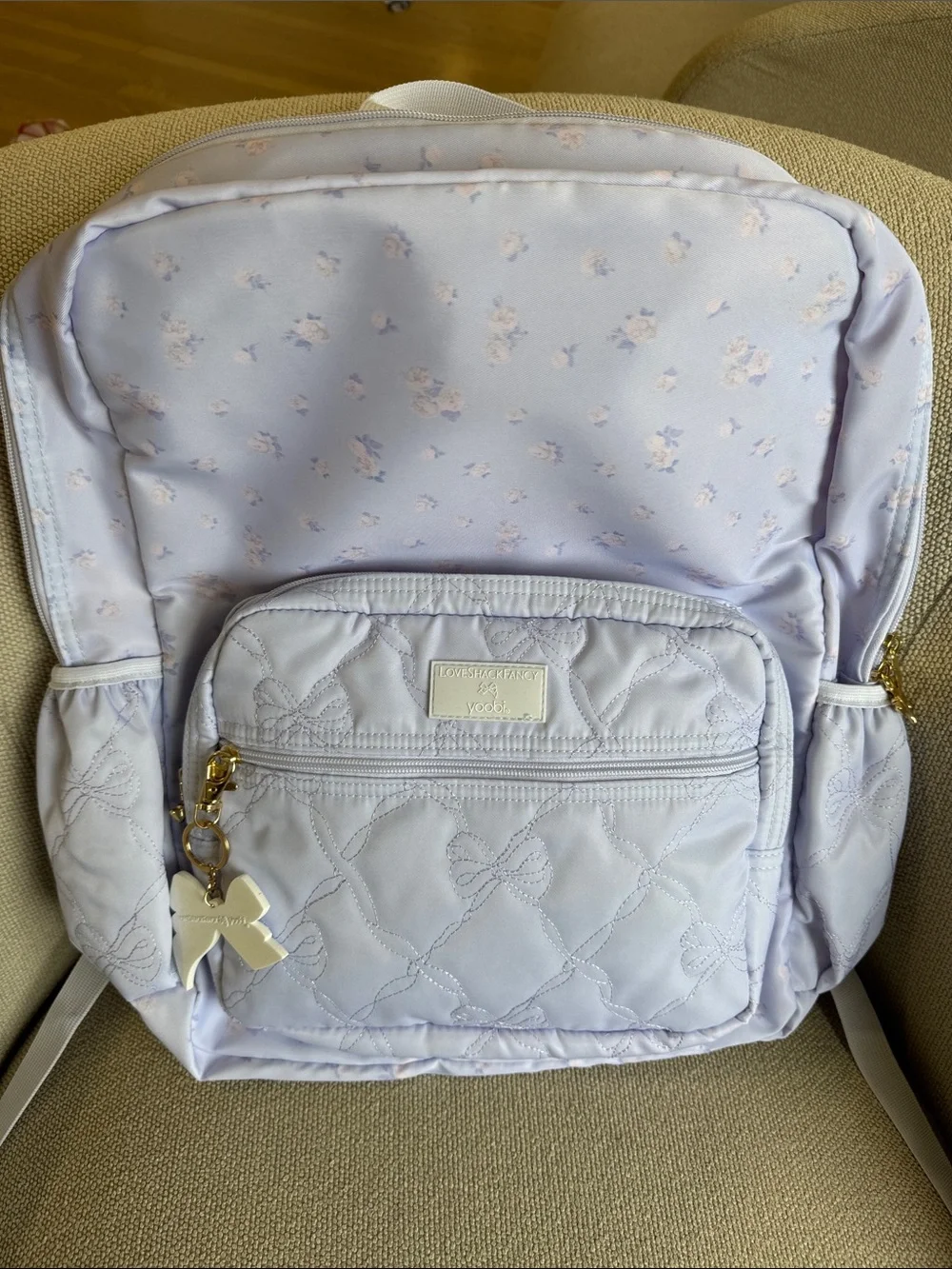 LOVE SHACK FANCY x yoobi x Target Quilted Bow Backpack - Lavender Floral